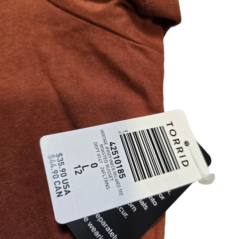 Torrid Women's Heritage Rust/ Burt Orange Soft Short Sleeve T-Shirt Torrid 0/ L - Picture 8 of 8
